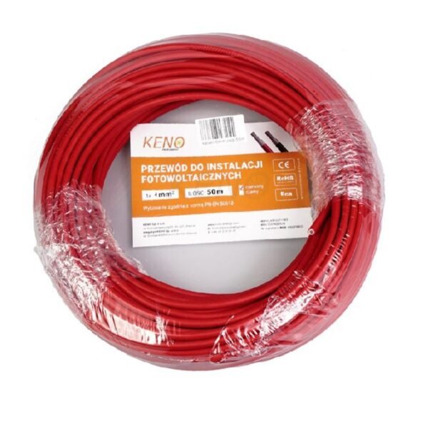 Przewod KENO 4mm czerwony 50m